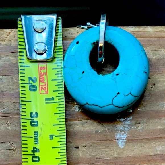 🐳Faux Turquoise Stone Silver Tone Dangle Earrings by Cookie Lee - Picture 6 of 6